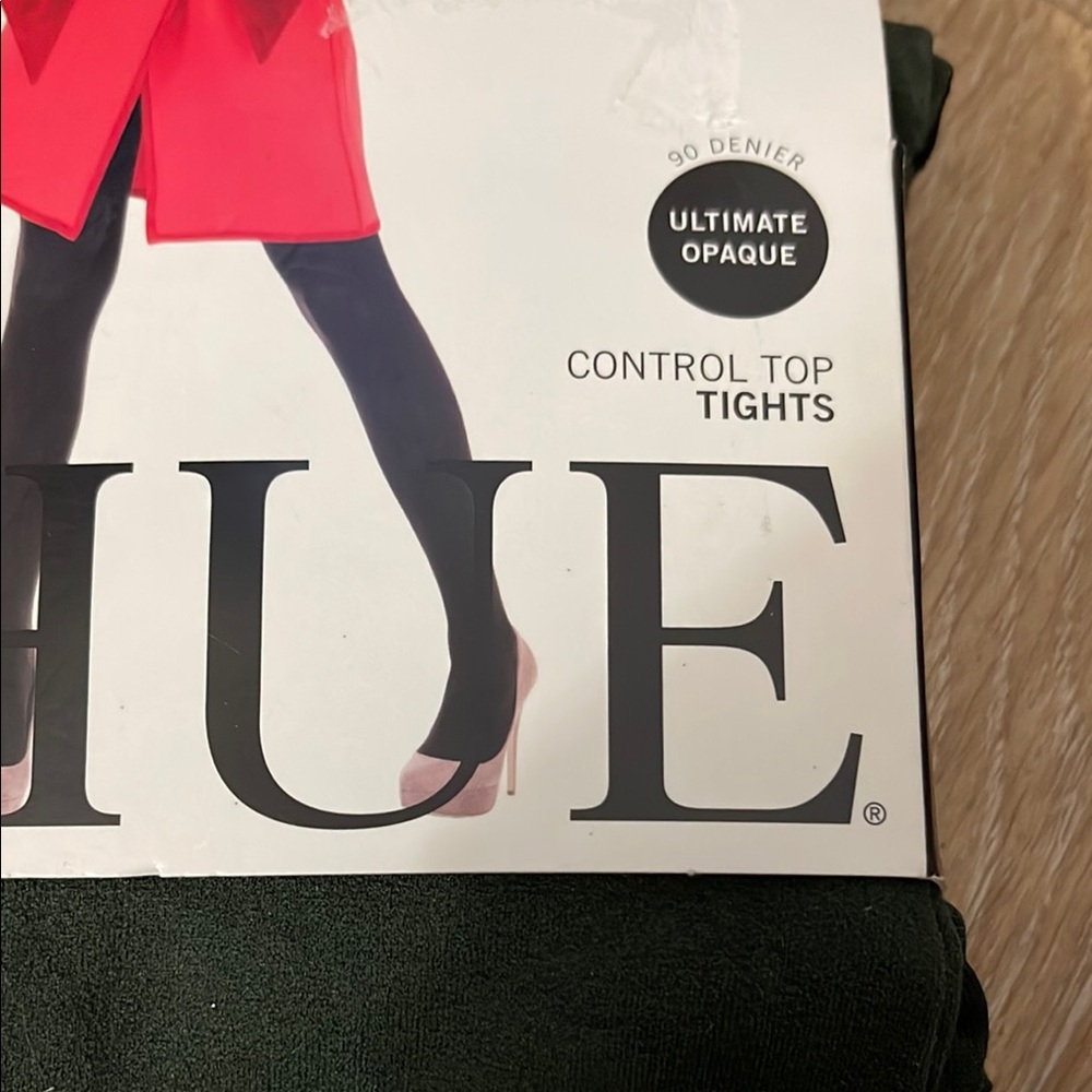 HUE Ultimate Opaque Control Top Tights - Dark Green - Picture 2 of 6